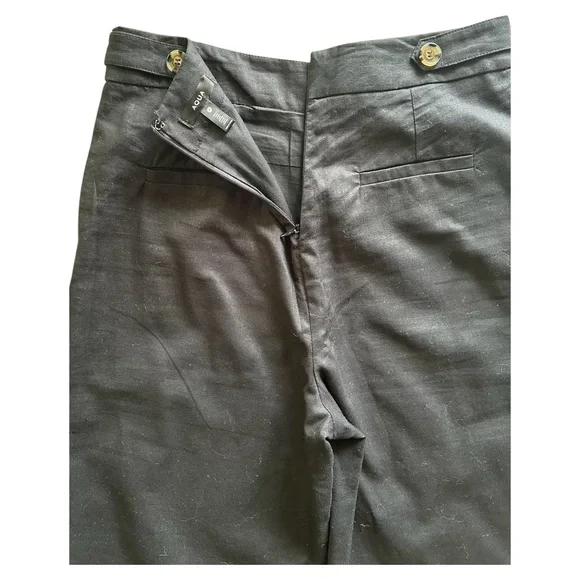 AQUA Bloomingdale’s Black Linen/Cotton High Waist Wide Leg Pants Medium NWT - Picture 7 of 8